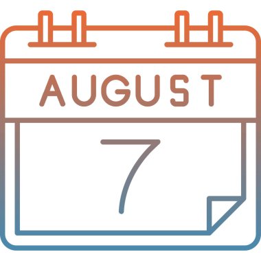 Takvim August Glyph simgesi