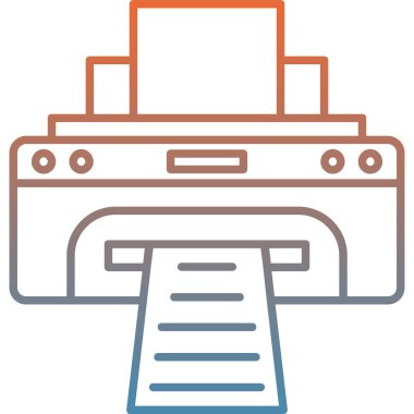 Yazıcı. Web simgesi basit illüstrasyon