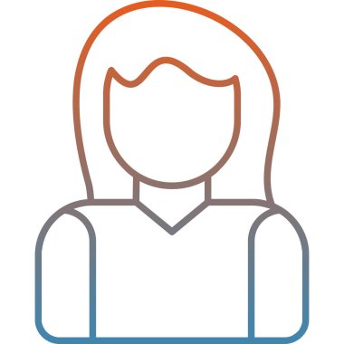 Kadın. Web simgesi basit illüstrasyon