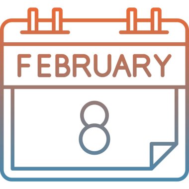 Illustrating calendar date february eighth