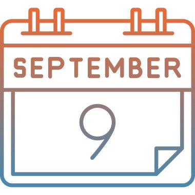 Eylül takvim simgesi, vektör illüstrasyon tasarımı