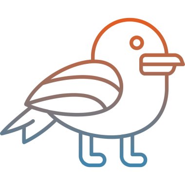 Kuş simgesinin vektör illüstrasyonu