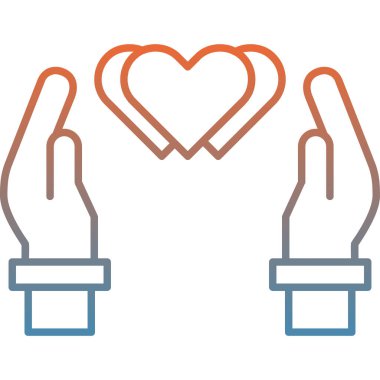 kalp el vektör illüstrasyonu