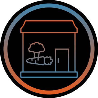 Bir bina simgesinin vektör illüstrasyonu