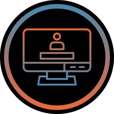 Bilgisayarın bir simgesinin vektör illüstrasyonu