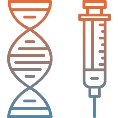 DNA ve DNA ikonunun vektör çizimi