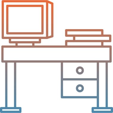 bilgisayar monitörü ikon vektör illüstrasyonu