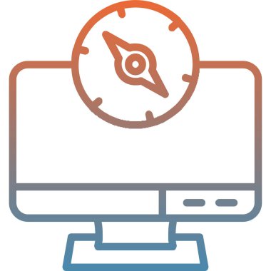 Monitör. Web simgesi basit illüstrasyon