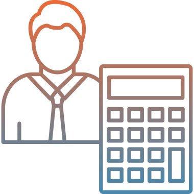 Muhasebe ikonu. Web tasarımı için basit bütçe vektör simgesi çizimi