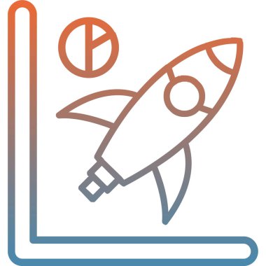 Roket. Web simgesi basit illüstrasyon