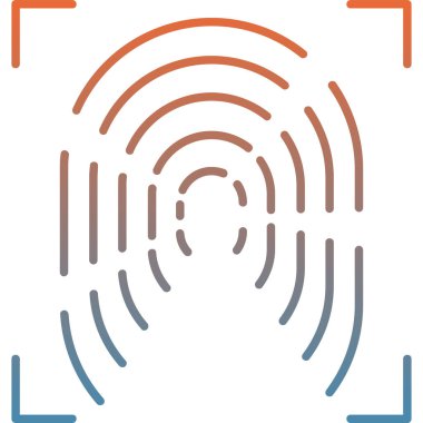 Parmak izi. Web simgesi basit illüstrasyon