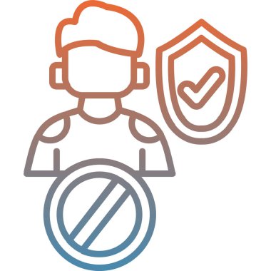 Tıbbi maske simgesi olan bir adamın vektör çizimi