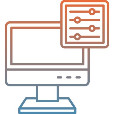 Bilgisayar. Web simgesi basit illüstrasyon