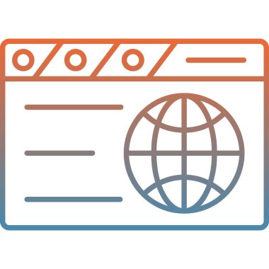 tarayıcı vektörü ince çizgi simgesi