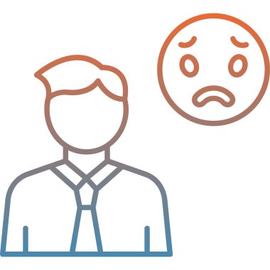 üzgün iş adamı simgesi vektör illüstrasyonu