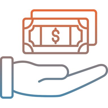 Para hattı simgesi vektör illüstrasyonuyla el