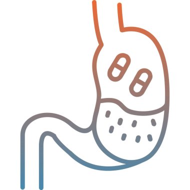 Mide simgesi. Mide vektör simgesi web için basit örnek