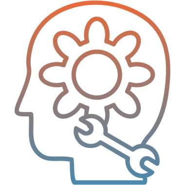 Vites vektör simgesine sahip baş, basit illüstrasyon