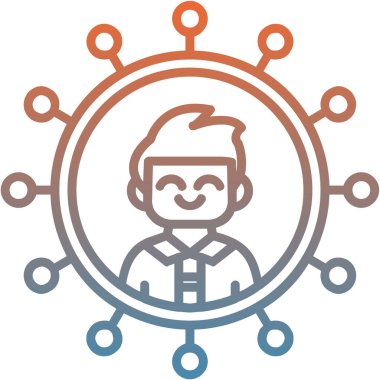 Vites simgesi olan bir adamın vektör çizimi