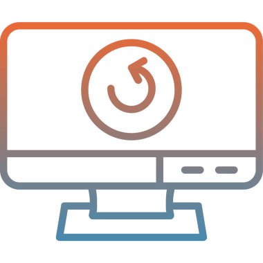 dizüstü bilgisayar düz yuvarlanmış vektör simgesi