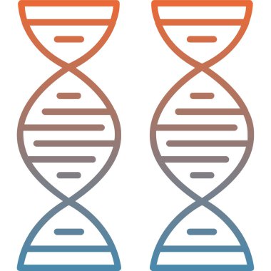DNA vektör simgesi modern ve düz çizgi çizimi