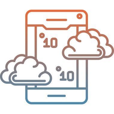 Bulut hesaplama simgesi vektör illüstrasyonu