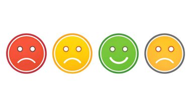 Gülümseyen ve üzgün yüzlü bir hizmet derecesi