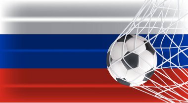 Rusya 'da Gölgeli Bayrak, Spor Aksesuarları Oyun, Şampiyonluk ve Rekabet Dizayn Etme Elemanı 3D Vektör Dosyası' nda izole edilmiş futbol veya futbol veya futbol