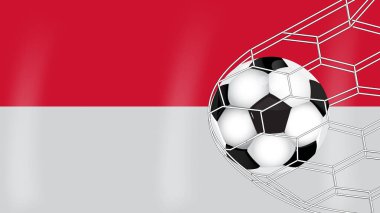 Gol Ağı 'ndaki futbol topu Monako Bayrağı, Spor Aksesuar Ekipmanı' nda izole edildi