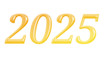 Turuncu sarı renkle 2025 yılı. Parlak tonlar iyimserliği ve enerjiyi simgeliyor. Yeni yılın başlangıcını kutlamak için mükemmel.