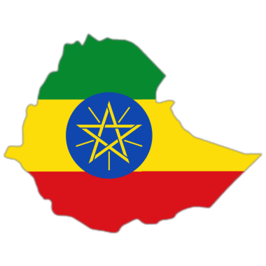 Haritada Etiyopya bayrağı