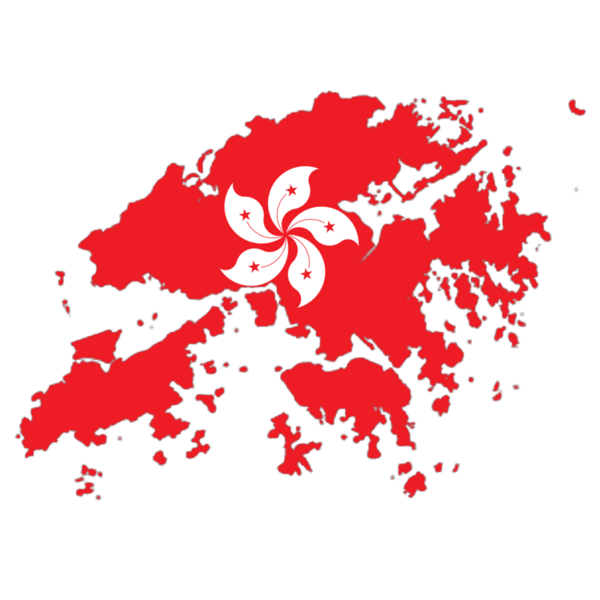 Haritada Hong Kong bayrağı