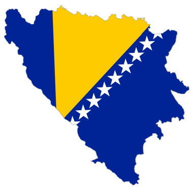 Haritada Bosna-Hersek bayrağı