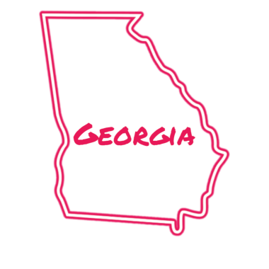 Kırmızı ve beyaz renkli Gürcistan haritası