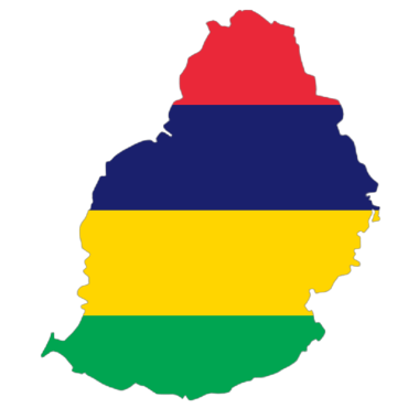 Mauritius bayrağı haritada