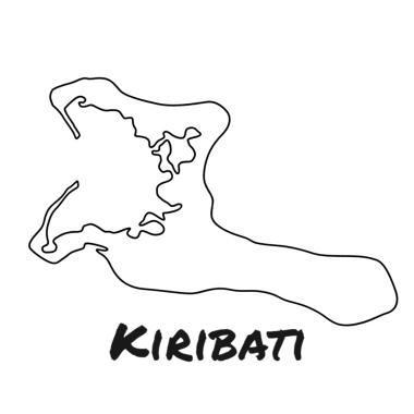 Beyaz ve siyah çizgili Kiribati haritası