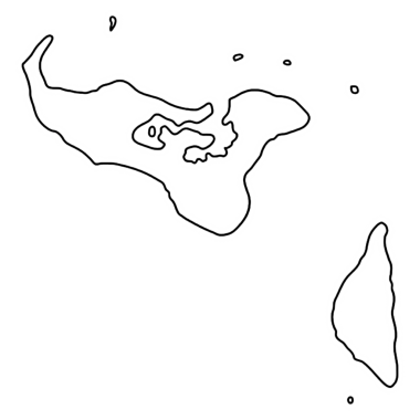 Siyah beyaz çizgili Tonga haritası