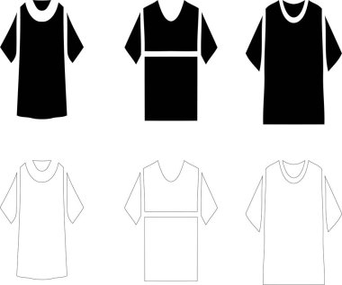 T-Shirt Simgeleri Ayarları - Katı & Görünüm Vektörü Grafikleri