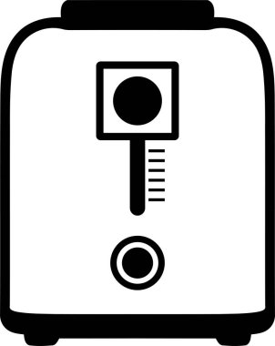 Basit Tost Makinesi Simgesi - Mutfak Uygulaması ve Kahvaltı Sembol Vektörü