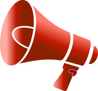 Kırmızı Megafon Simgesi - Duyuru, Pazarlama ve Alarm Sembolü