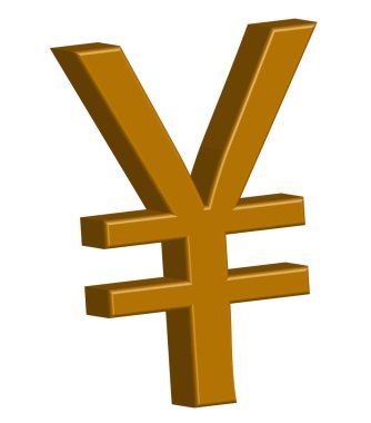 Altın 3d yen yuan sembolü - Asya para birimi ve finans