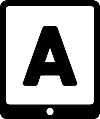 Simge A ile Tablet - Eğitim Uygulaması & E-Kitap Vektörü