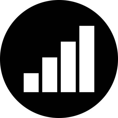 Sinyal Kuvveti Simgesi - Siyah Çemberdeki Beyaz veya Şeffaf Çubuklar