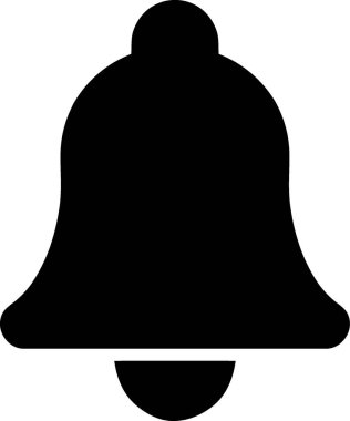 Basit Bildirim Çanı Simgesi - Düz ve Katı Sembol