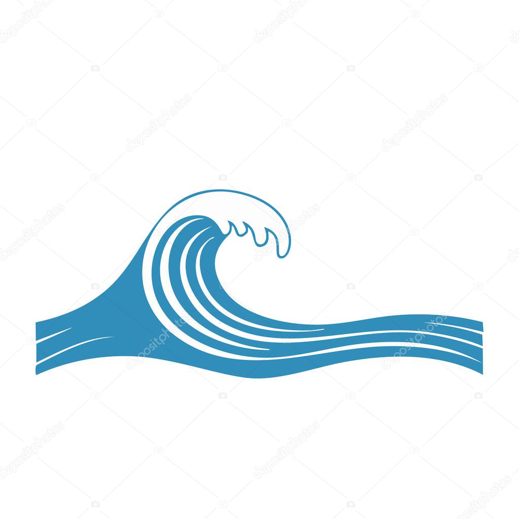 Abstract ocean wave illustration. A simple yet striking illustration of a wave crashing in the ocean, perfect for use in designs or presentations related to nature, water, or travel.