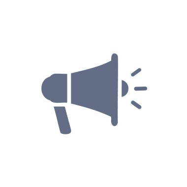 Hoparlör duyuru simgesi. Ses dalgalı bir hoparlörün basit vektör çizimi. Pazarlama, reklam ve iletişim kavramları için mükemmel..