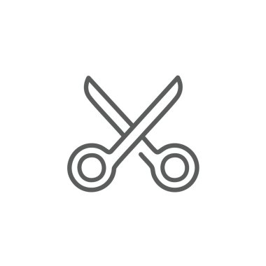 Makasın basit çizgi simgesi. Basit bir makas çizgi simgesi, web tasarımı, mobil uygulamalar ve markalaşma projeleri için mükemmel.