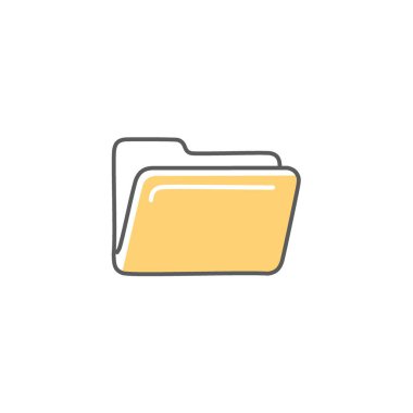 Sarı klasör simgesi illüstrasyonu. Basit sarı dizin resimleme, web tasarımı, mobil uygulamalar ve diğer dijital projeler için mükemmel.