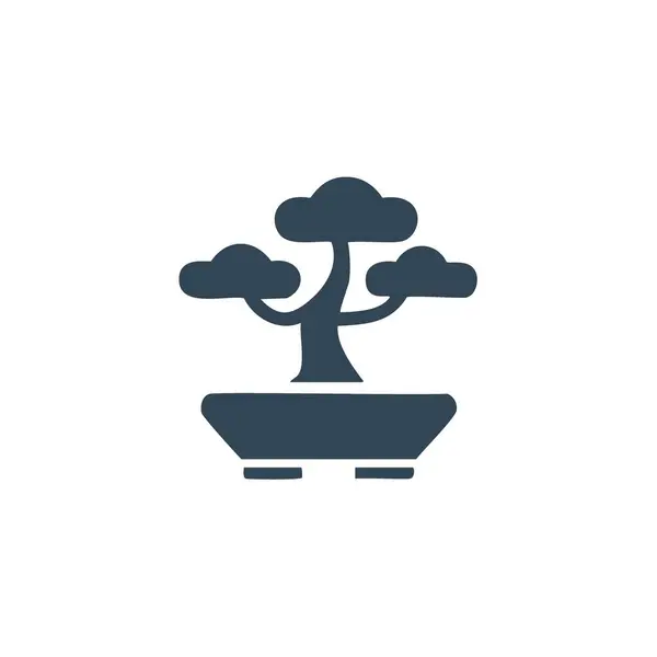 stock vector Bonsai tree silhouette icon. Simple, elegant silhouette of a bonsai tree in a pot. Perfect for use in websites, apps, and presentations.