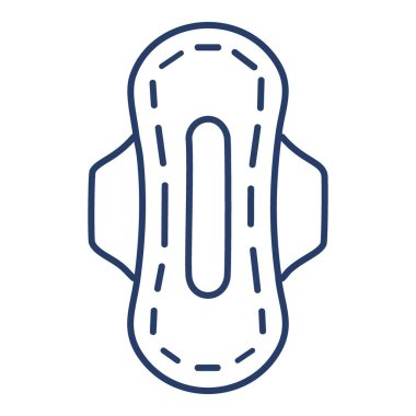 Hijyenik ped taslak ikonu. Kadın hijyen ürününün basit çizimi. Bu illüstrasyon tıbbi, sağlık ve güzellik gibi çeşitli bağlamlarda kullanılabilir..